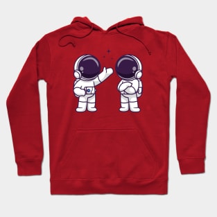 Cute Astronaut Friend Talking Space Cartoon Hoodie